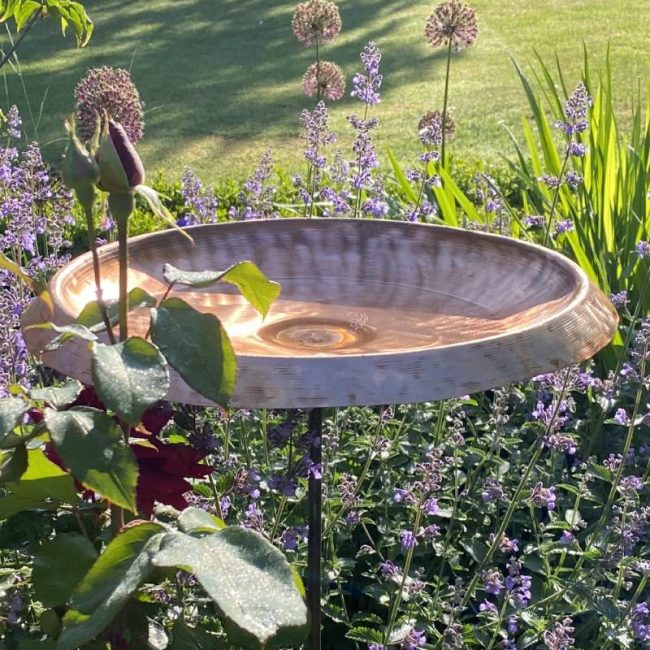 Contemporary Copper Metal Bird Baths for Sale Verdigris UK